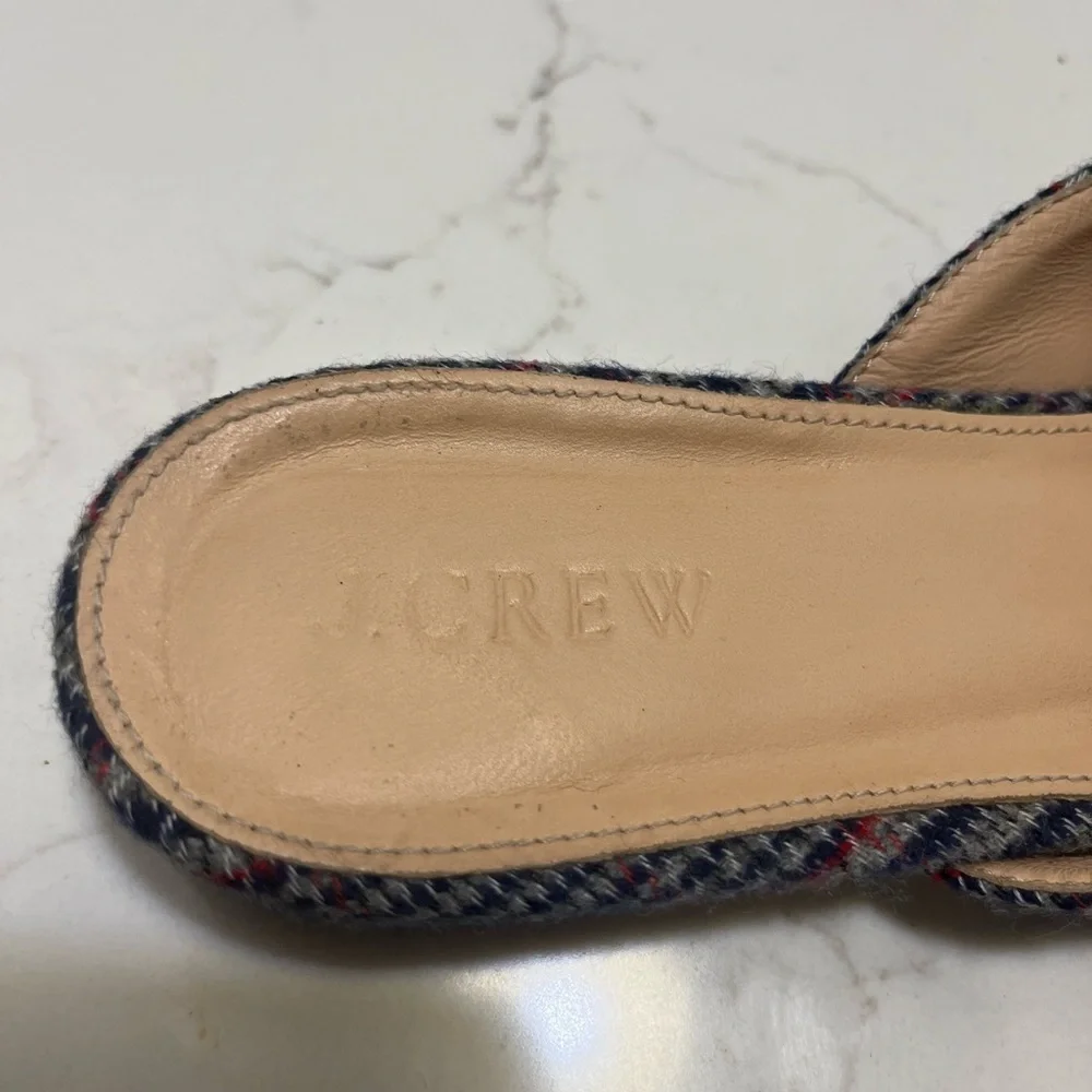 J. Crew Tweed Loafer Mules 7